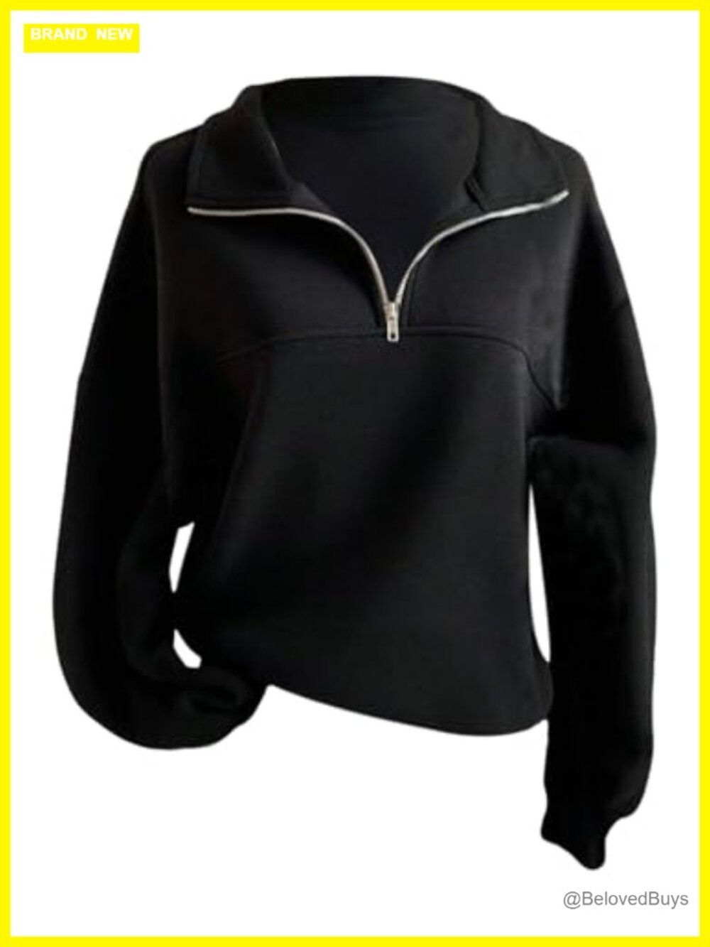 SOLY HUX Women's Quarter Zip Pullover Mock Neck Sweatshirt